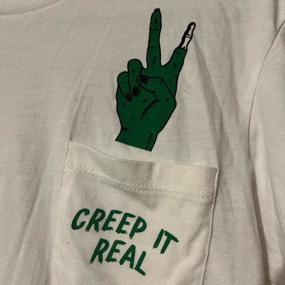 Next Level Apparel Creep It Real Zombie Hand Pocket Tee Unisex Size XS - Picture 2 of 3